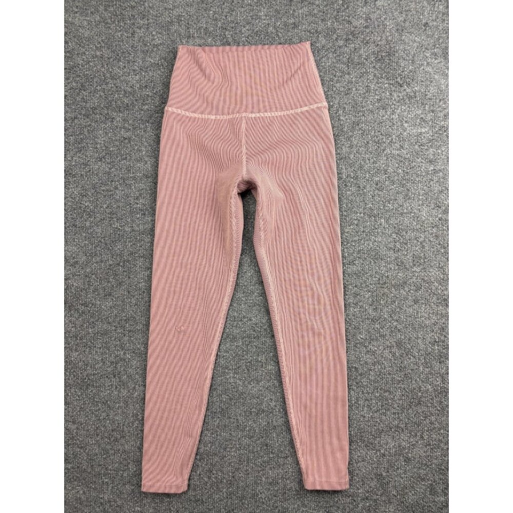 Beyond Yoga Leggings Womens Small Pink Stripe High‎ Rise Ankle Yoga Pants